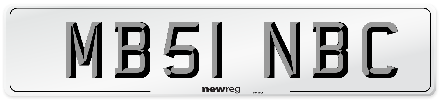 MB51 NBC Number Plate from New Reg
